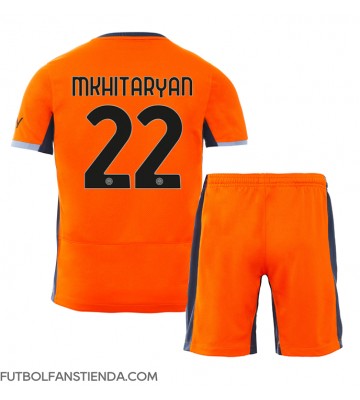 Inter Milan Henrikh Mkhitaryan #22 Tercera Equipación Niños 2023-24 Manga Corta (+ Pantalones cortos)
